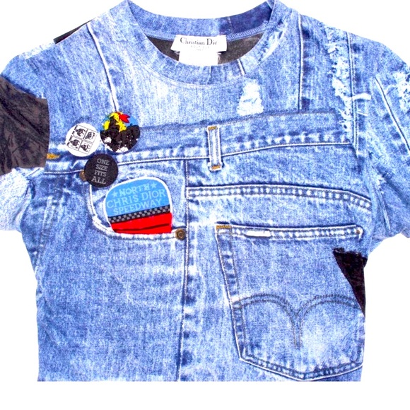 トップス Christian Dior Galliano Tank Top denim CHRISTIAN DIOR DENIM LOGO PATCH SLEEVELESS TANK TOP – RDB